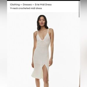 Wilfred Cream V‑Neck Crocheted Midi Dress